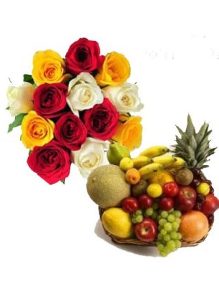 12 PARTE NG HALONG HARANA NA MAY 2KG NA PRUTAS NA BASKET - Sariwang Bulaklak Dubai