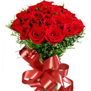 25 Rose Rosse Bouquet - Fiori Freschi Dubai