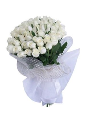 Un Mazzo Di Rose Bianche 60 Colori - Fiori Freschi Dubai