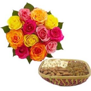 BÓH GIẤY 24 BÓ HOA HỒNG CÓ 1 KG HẠT KHÔ ĐA DẠNG - Hoa Tươi Dubai