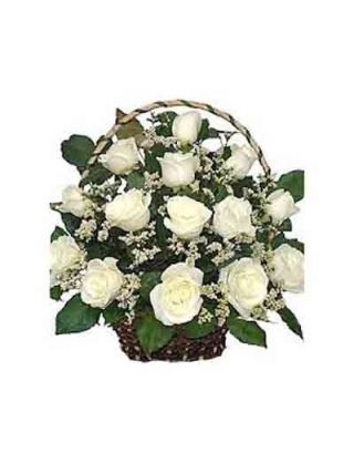 Cesta De 30 De Rosas Blancas - Flores Frescas Dubái
