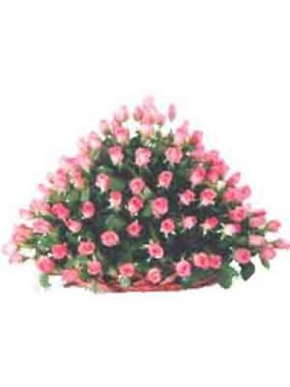 Panier De Roses Roses De 100 Couleurs - Fleurs Fraîches Dubaï