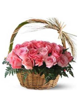 36 سبد گل رز صورتی  - گل تازه دبی